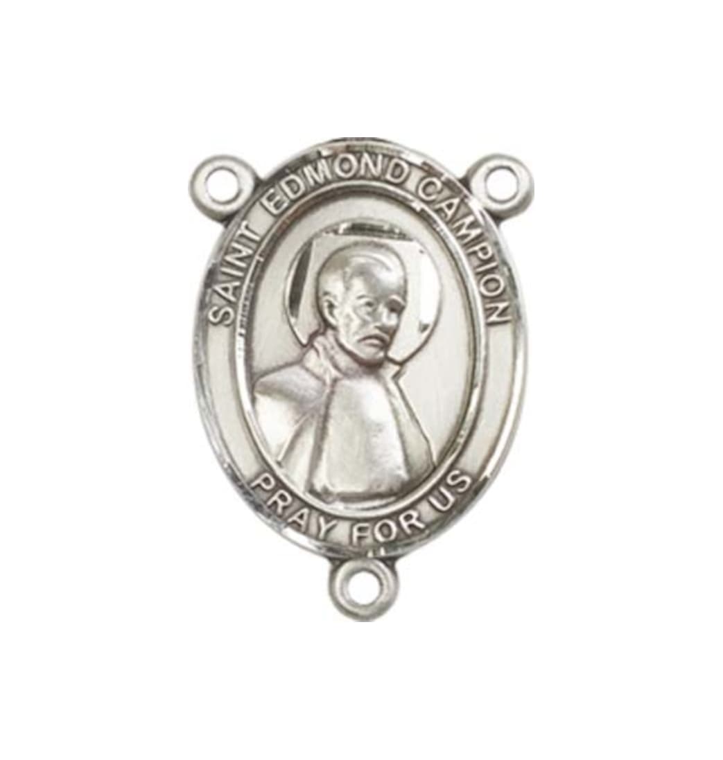 Bliss St Edmund Campion Engravable Center Rosary Silver Part,