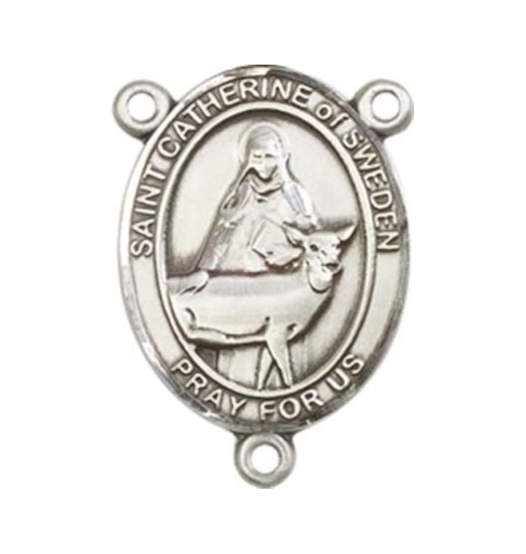 Bliss St Catherine of Sweden Engravable Center Rosary Part,