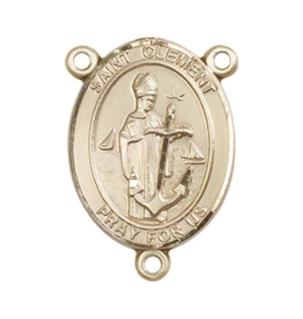 Bliss St Clement Engravable Gold Center Rosary Part,