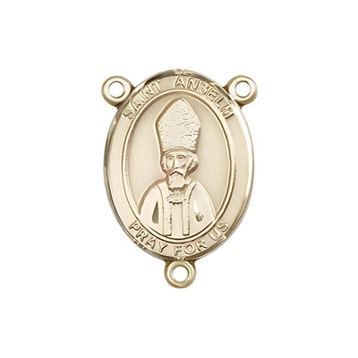 St Anselm of Canterbury Engravable Gold Center Rosary Part, Bliss Manufacturing