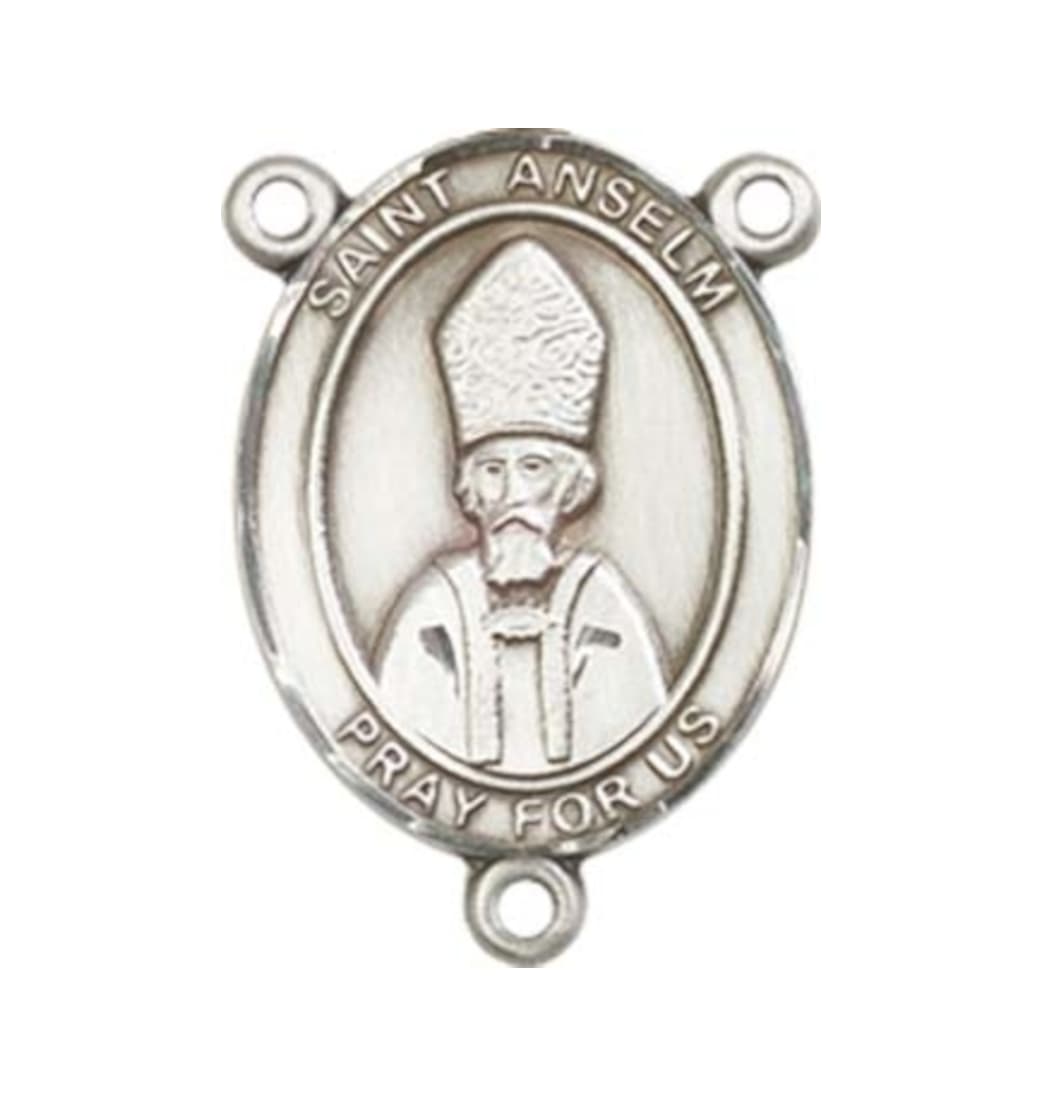 Bliss St Anselm of Canterbury Engravable Center Rosary Part,