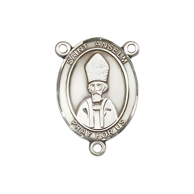 St Anselm of Canterbury Engravable Center Rosary Part, pewter / sterling silver / gold-filled, Bliss Manufacturing