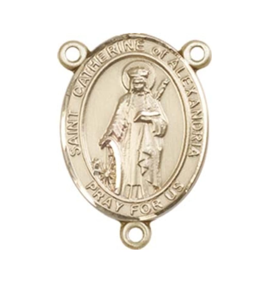 Bliss St Catherine of Alexandria Engravable Gold Center Rosary Part,