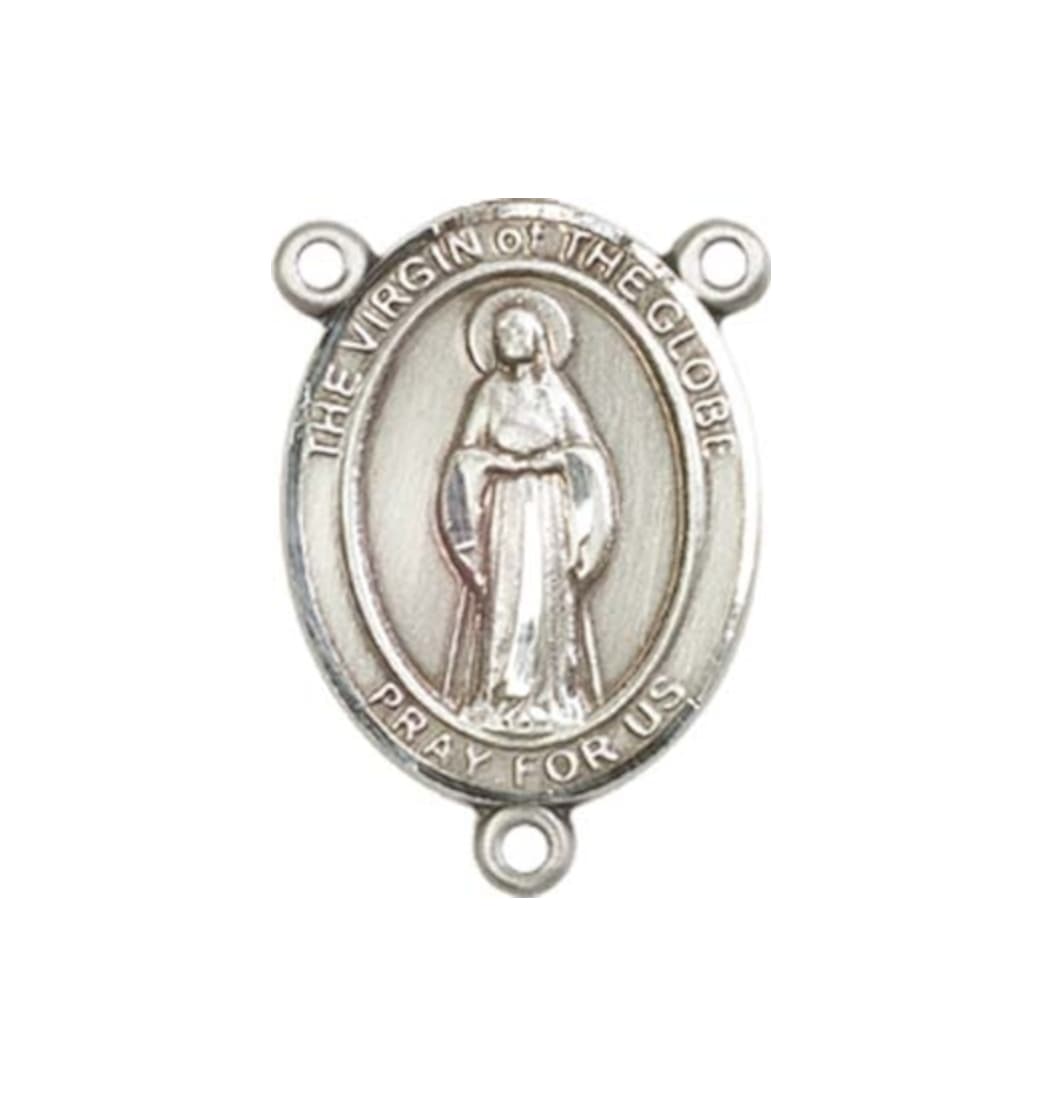 Bliss Virgin of the Globe Engravable Center Rosary Part,