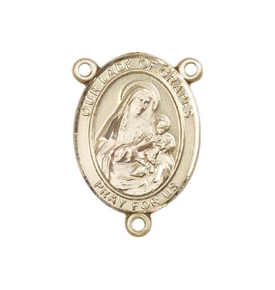 Bliss Our Lady of Grapes Engravable Gold Center Rosary Part,