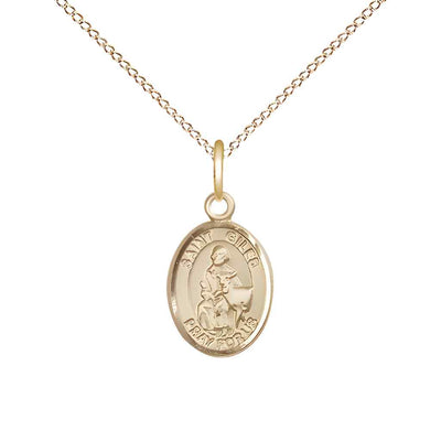 St Giles 14kt Gold Medium Oval Medal with 14kt Gold Chain, Bliss Manufacturing