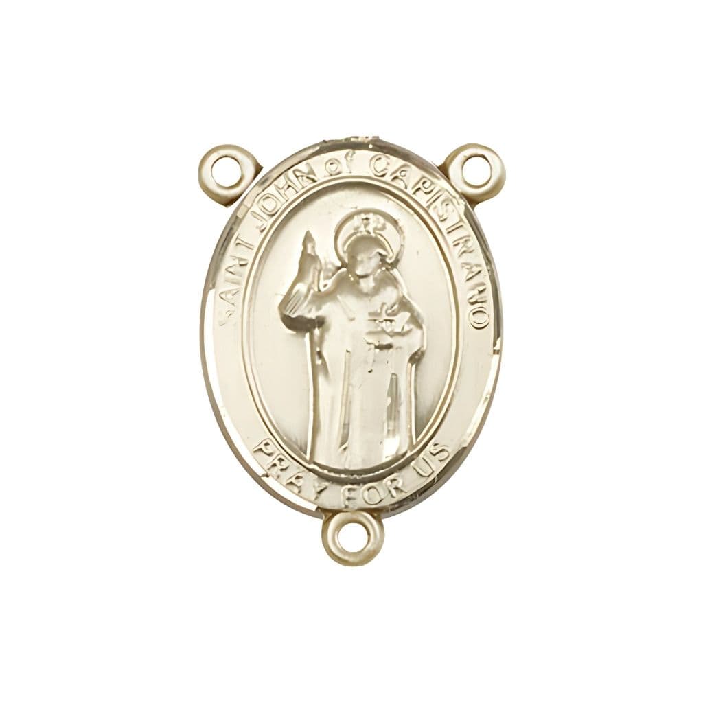 Bliss St. John of Capistrano Engravable Rosary Centerpiece in Gold, USA Made,