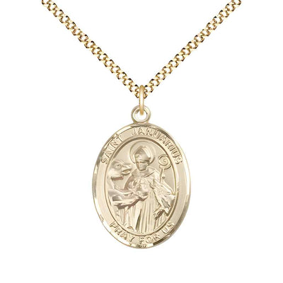 Medium St. Januarius 14kt Gold-filled Oval Medal Pendant with Gold-plated Chain with Deluxe Gift Box