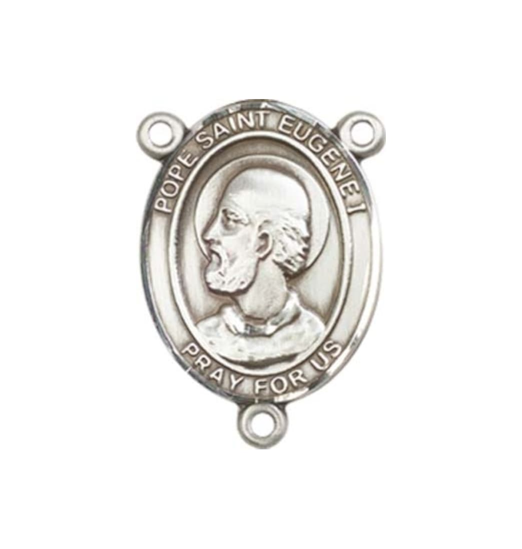 Bliss Pope St Eugene I Engravable Center Rosary Part with jump rings,