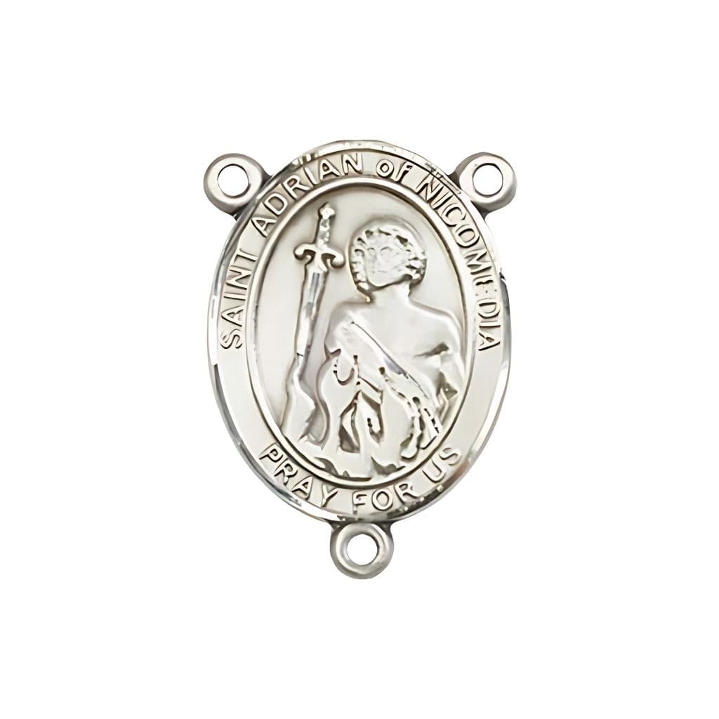 Bliss St Adrian of Nicomedia Engravable Center Rosary Part,