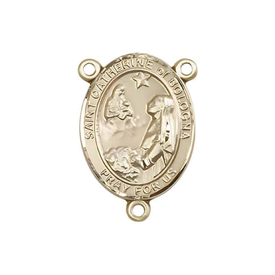 St Catherine of Bologna Engravable Gold Center Rosary Part, Bliss Manufacturing