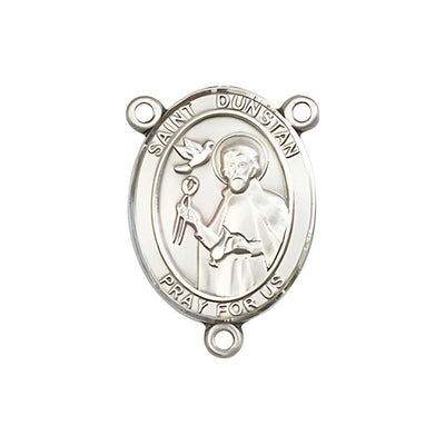 St Dunstan Engravable Center Rosary Part, pewter / sterling silver / gold-filled, Bliss Manufacturing