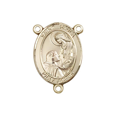 St. Paula Engravable Gold Rosary Centerpiece, Measures 3/4-inch tall by 1/2-inch wide, Bliss Manufacturing