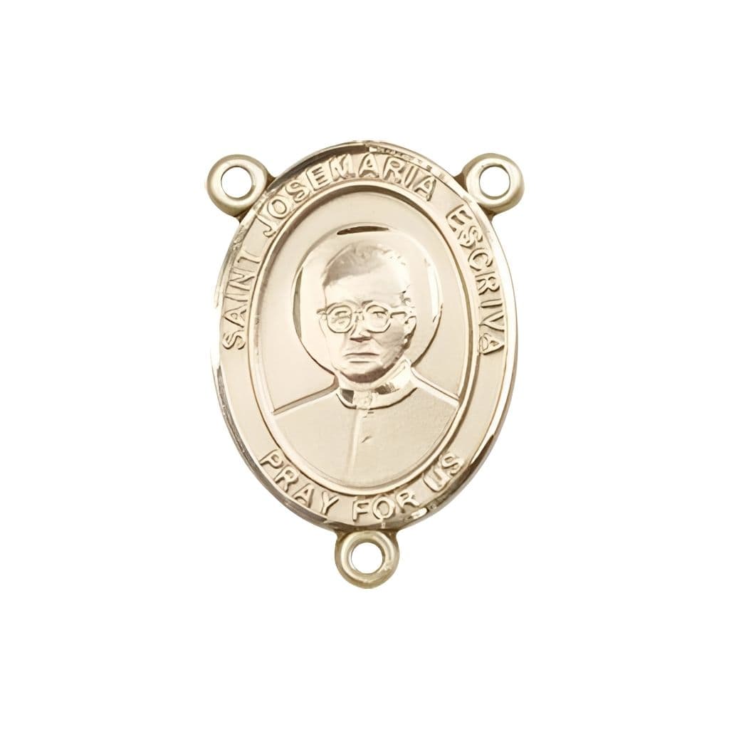 St. Josemaria Escriva Engravable Rosary Centerpiece in Gold, Made in USA by Bliss