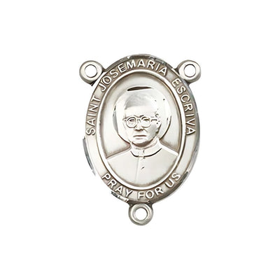 St. Josemaria Escriva Engravable Rosary Centerpiece in Silver, Bliss Manufacturing