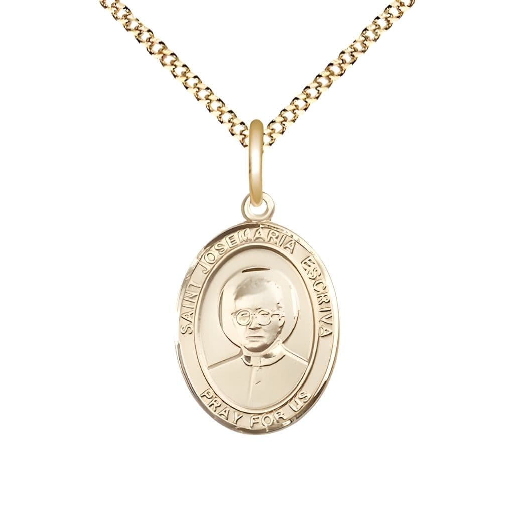 Bliss St. Josemaria Escriva Gold-filled Oval Engravable Medal view 3