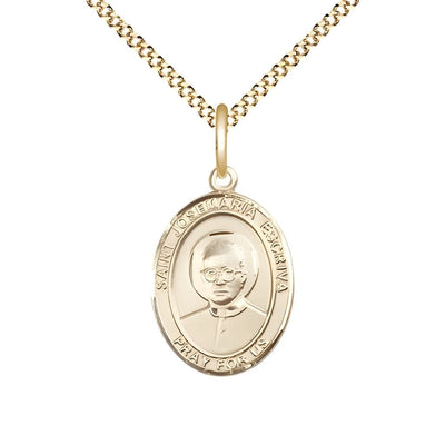 St. Josemaria Escriva Gold-filled Oval Engravable Medal view 3, Bliss Manufacturing