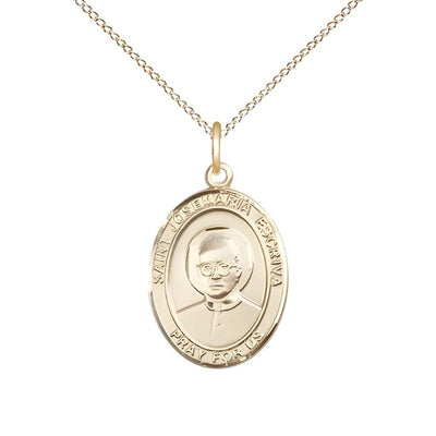 St. Josemaria Escriva Gold-filled Oval Engravable Medal view 4, Bliss Manufacturing