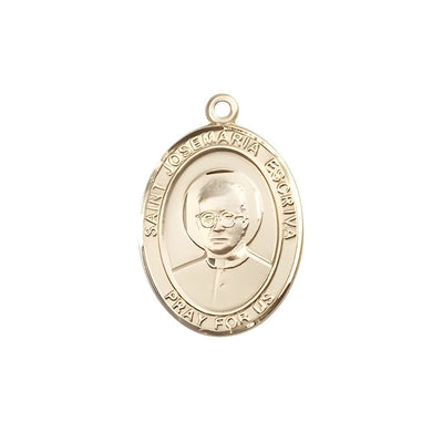 St. Josemaria Escriva 14kt Gold Oval Engravable Medal Pendant view 3, Bliss Manufacturing