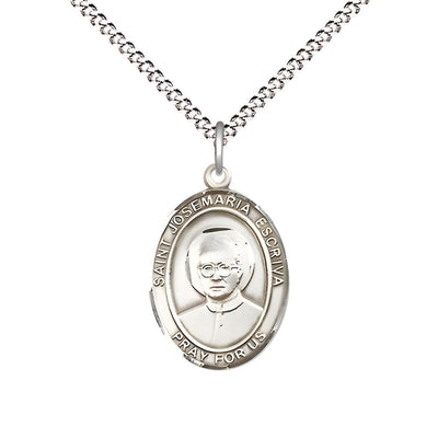 St. Josemaria Escriva Pewter Oval Engravable Medal view 2, Bliss Manufacturing