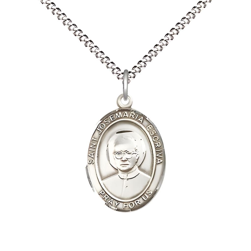 Bliss St. Josemaria Escriva Sterling Silver Oval Engravable Medal view 3