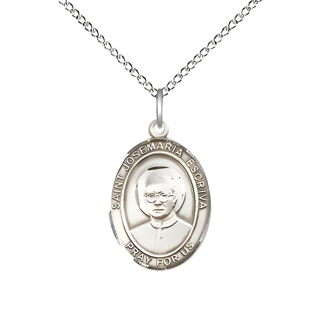 Bliss St. Josemaria Escriva Sterling Silver Oval Engravable Medal view 4