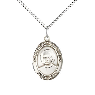 St. Josemaria Escriva Sterling Silver Oval Engravable Medal view 4, Bliss Manufacturing