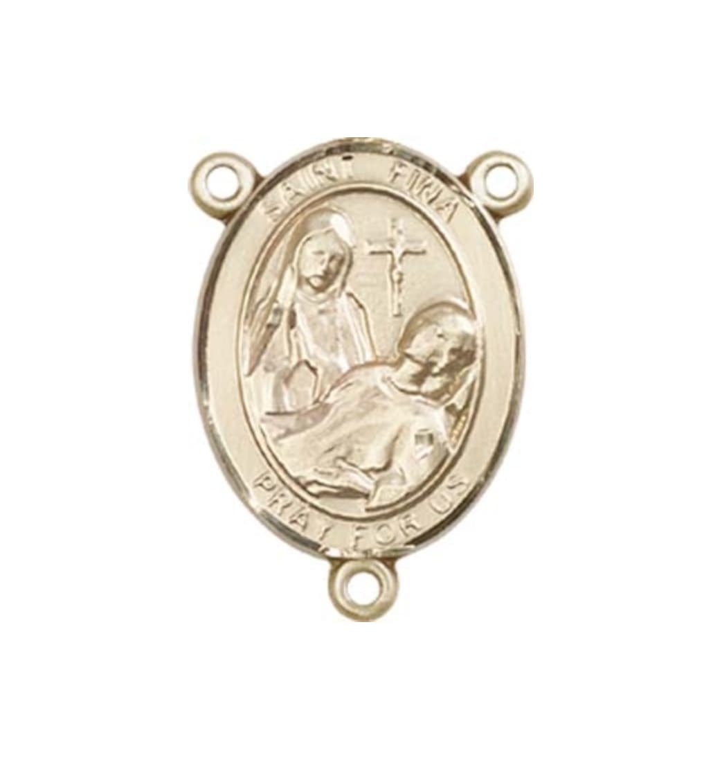 Bliss St Fina Engravable Gold Center Rosary Part,