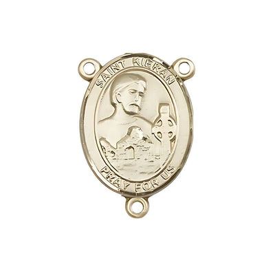 St. Kieran Engravable Rosary Centerpiece n, pewter / sterling silver / gold-filled, Bliss Manufacturing