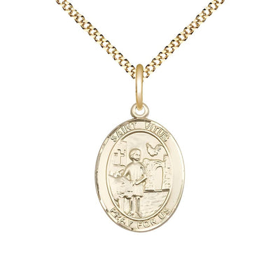 St. Vitus 14kt Gold-filled Oval Medal Pendant with Gold-plated Chain, Measures 3/4-inch tall by 1/2-inch wide, Bliss Manufacturing