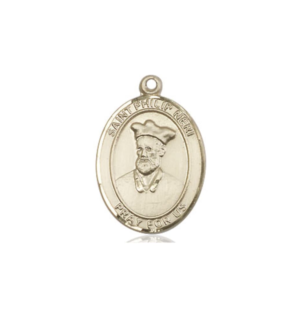 Bliss Manufacturing St Philip Neri 14kt Gold Oval Medium Medal,