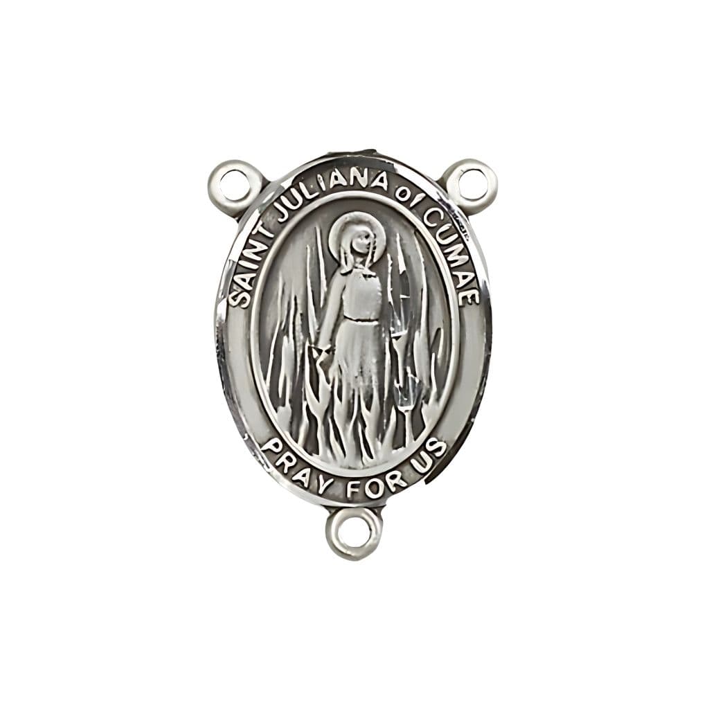 Bliss St. Juliana of Cumae Engravable Rosary Centerpiece in Sterling Silver,