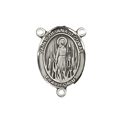 St. Juliana of Cumae Engravable Rosary Centerpiece in Sterling Silver, Bliss Manufacturing