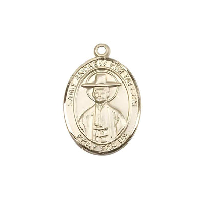 Medium St Andrew Kim Taegon 14kt Gold Medal, Bliss Manufacturing