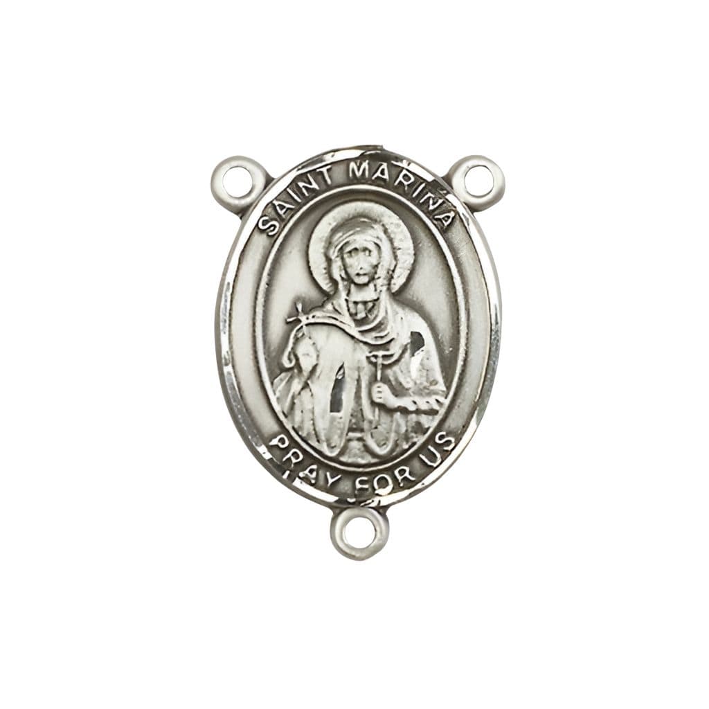 Bliss St. Marina Engravable Silver Rosary Centerpiece, 3/4-inch