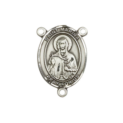 St. Marina Engravable Silver Rosary Centerpiece, 3/4-inch, Bliss Manufacturing
