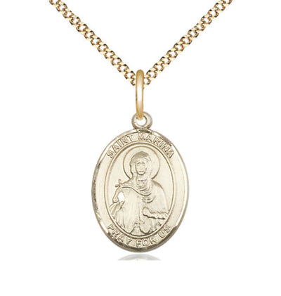 14Kt Gold Filled St. Marina on a Gold Plate Light Curb Chain, Bliss Manufacturing