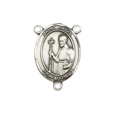 St. Regis Engravable Sterling Silver Rosary Centerpiece, Measures 3/4-inch tall by 1/2-inch wide, Bliss Manufacturing