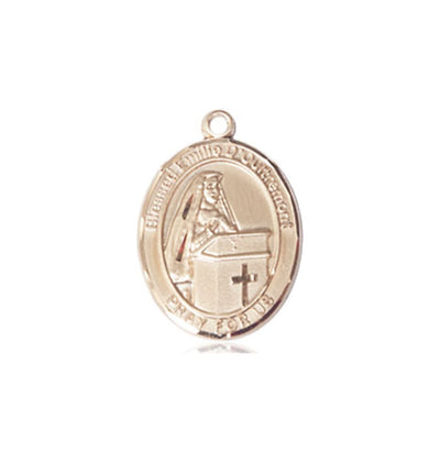 Medium 14kt Gold Blessed Emilee Doultremont Medal Only, Bliss Manufacturing