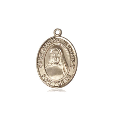 St Pauline Visintainer 14kt Gold Oval Medium Medal, Bliss Manufacturing