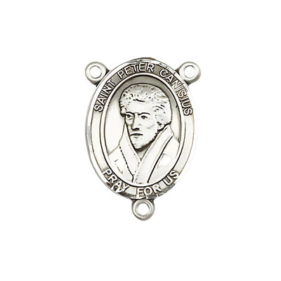 St. Peter Canisius Engravable Silver Rosary Centerpiece, Measures 3/4-inch tall by 1/2-inch wide, Bliss Manufacturing
