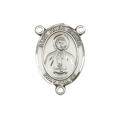 St. Peter Chanel Engravable Silver Rosary Centerpiece, Measures 3/4-inch tall by 1/2-inch wide, Bliss Manufacturing