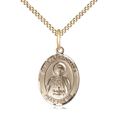 Medium 14kt Gold Filled St Peter Chanel Pendant on a 18 inch Gold Plate Light Curb Chain, Bliss Manufacturing