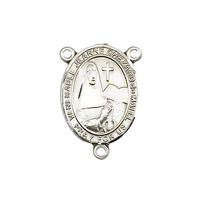 Venerable Jeanne Chezard de Matel Engravable Rosary Centerpiece in Sterling Silver, Bliss Manufacturing