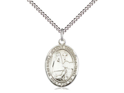 Venerable Jeanne Chezard De Matel Catholic Patron Saint Medal, pewter / sterling silver / gold-filled (view 2), Bliss Manufacturing