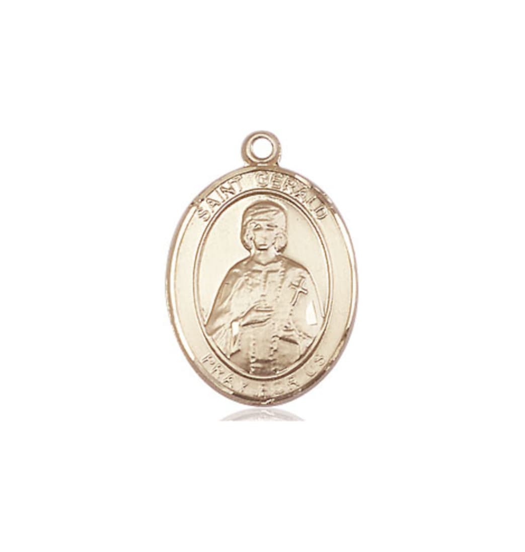 Bliss Manufacturing Medium St Gerald 14kt Gold Oval Medal Only,