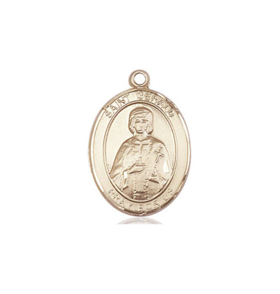 Medium St Gerald 14kt Gold Oval Medal Only, Bliss Manufacturing