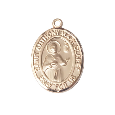 Medium Saint Anthony Mary Claret 14kt Gold Oval Medal Pendant comes with Deluxe Gift Box | Bliss Manufacturing