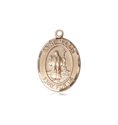 Medium 14kt Gold St Maron Medal Only, Bliss Manufacturing