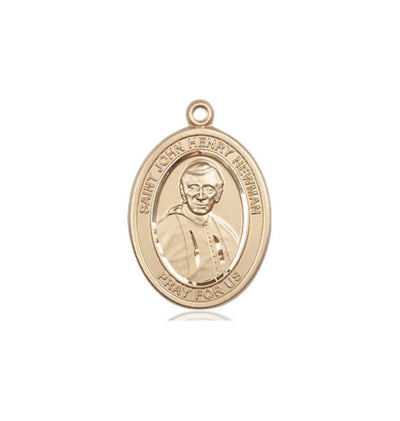 St John Henry Newman 14kt Gold Oval Medium Medal Only, Bliss Manufacturing